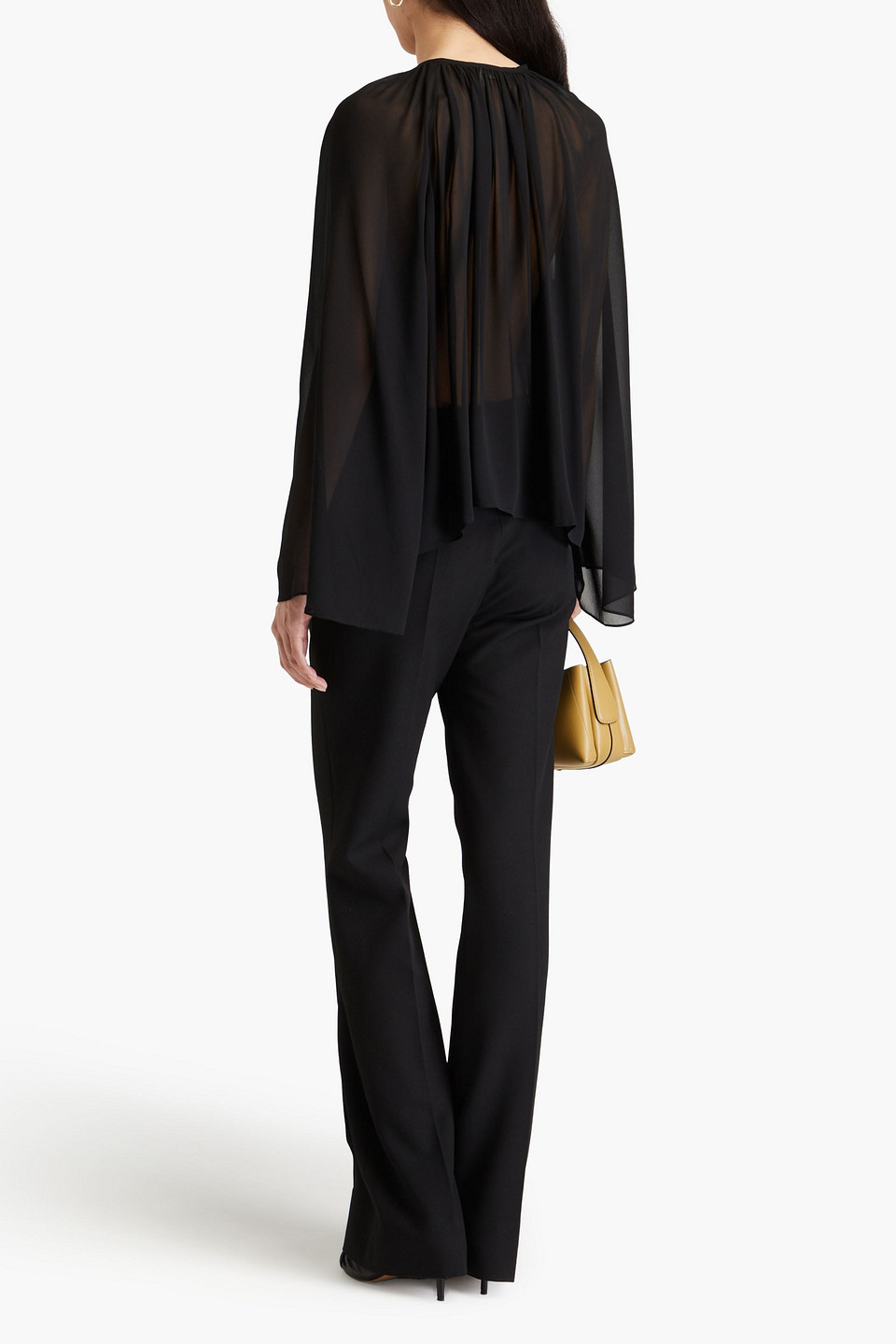 Frame Silk-georgette Blouse In Black