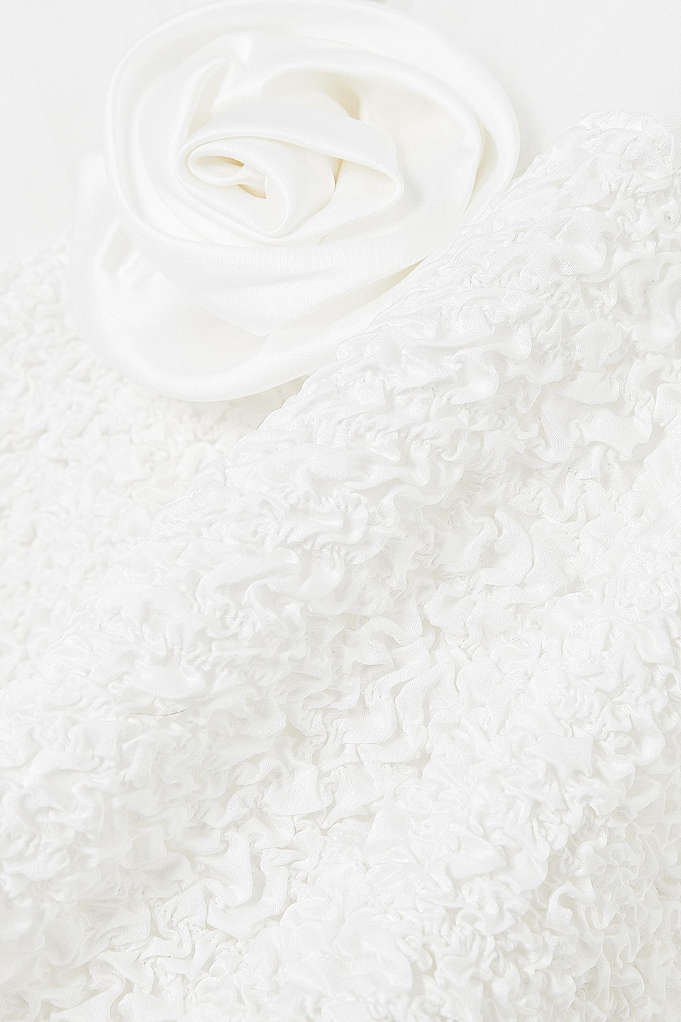 Alessandra Rich Textured Silk Minidress In Weiss