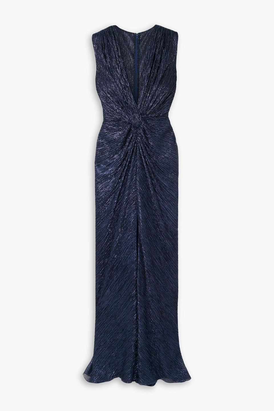 Costarellos Mireille Robe Aus Plissiertem Metallic-jersey Mit Twist-detail In Lila
