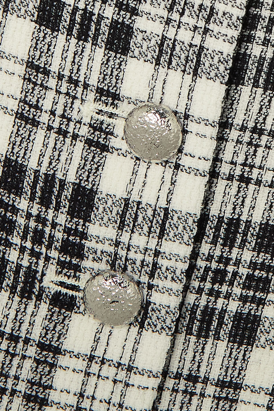 Alessandra Rich Checked Cropped Jacket In White
