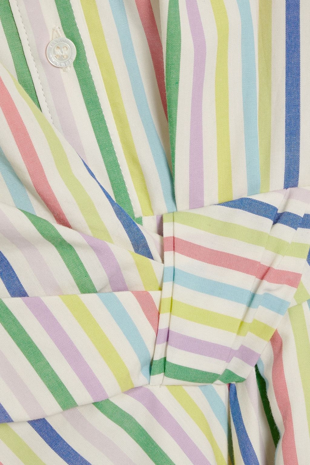 CAROLINA HERRERA Wrap-effect striped cotton-poplin midi shirt dress