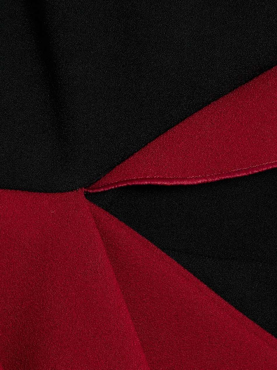 calatrava draped two-tone crepe midi dress