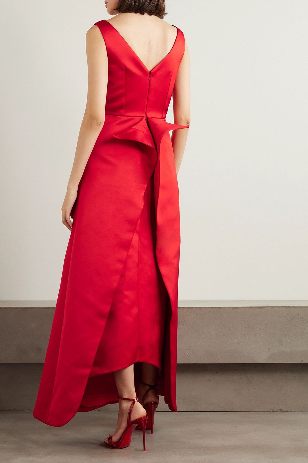 EMILIA WICKSTEAD فستان Filippa بثنيات من ساتان دوشيس