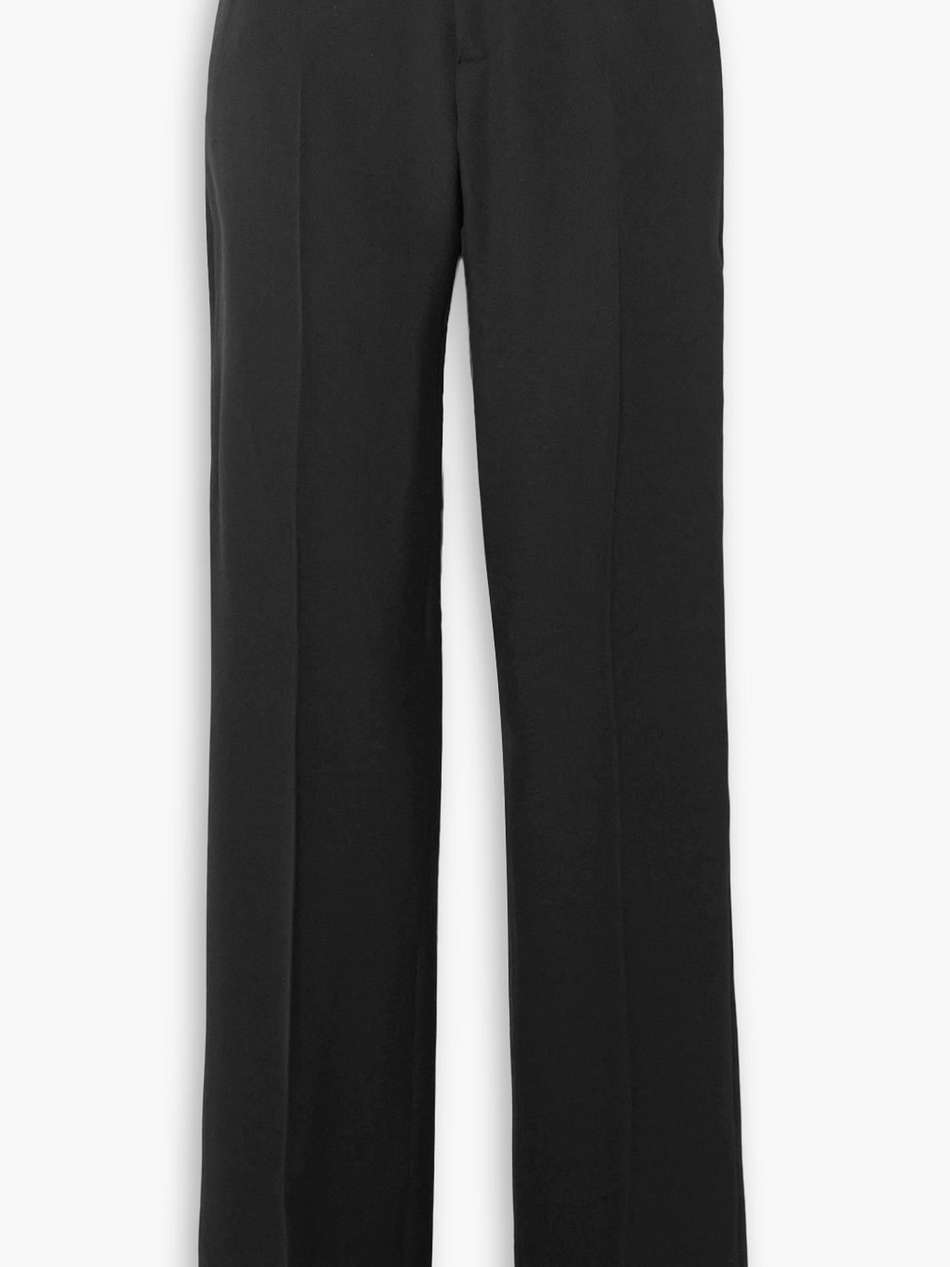 wool-twill straight-leg pants