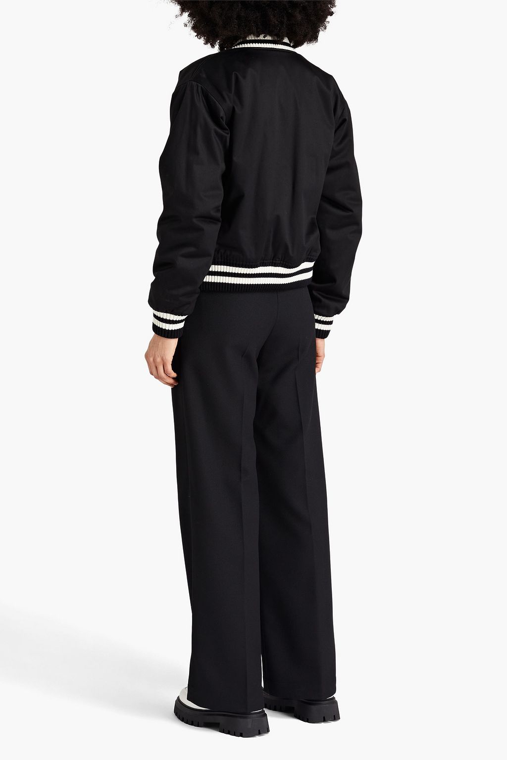 MAISON KITSUNÉ Embroidered cotton-blend bomber jacket