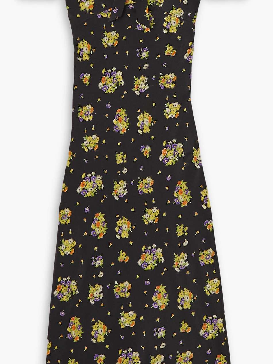 off-the-shoulder floral-print silk-crepe maxi dress