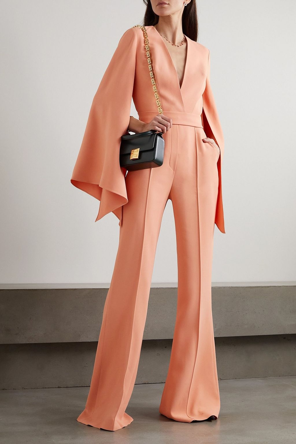 ELIE SAAB Belted cady jumpsuit