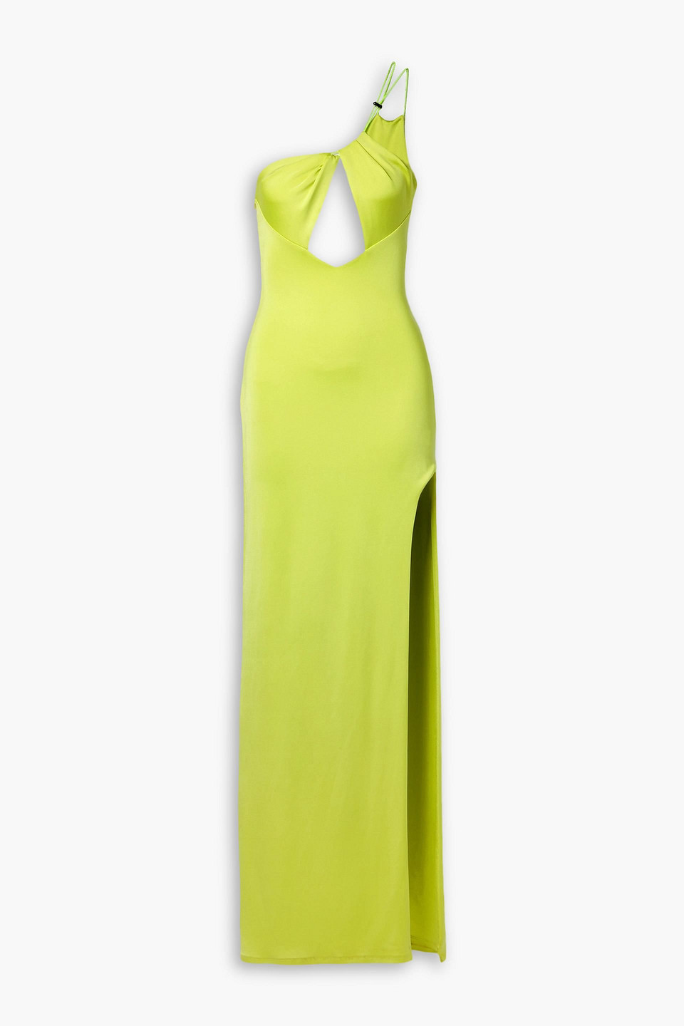 Et Ochs One-shoulder Cutout Stretch-jersey Gown In Chartreuse