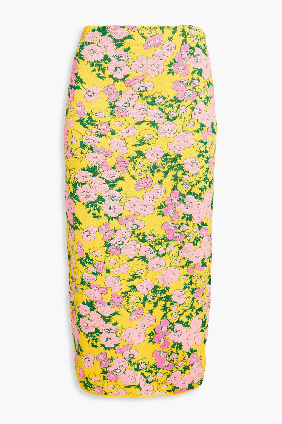 Carolina Herrera Jacquard-knit Midi Skirt In Yellow