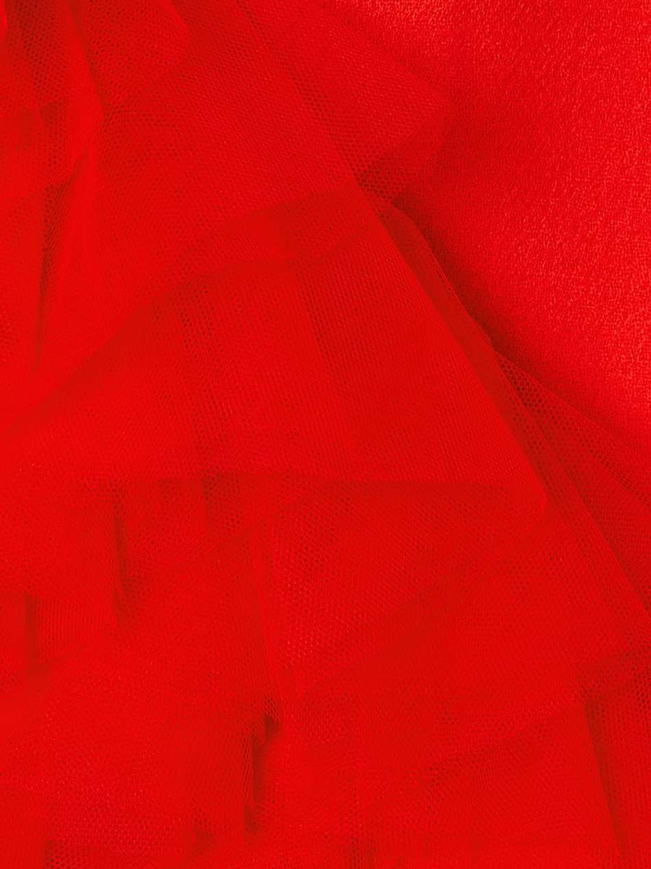 asymmetric tulle-trimmed wool-crepe maxi dress