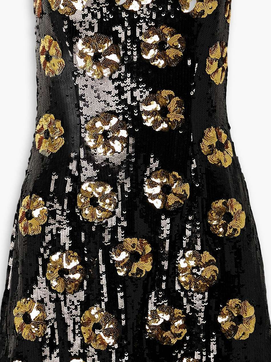 strapless sequined crepe mini dress