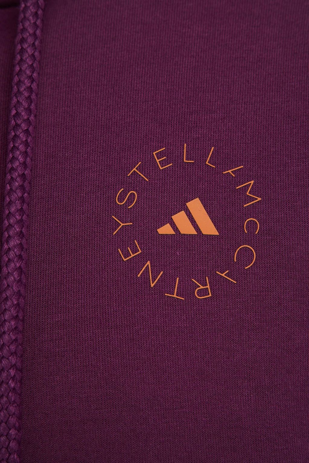 ADIDAS BY STELLA MCCARTNEY Hoodie aus Jersey aus einer Baumwollmischung mit Reißverschluss und Applikationen