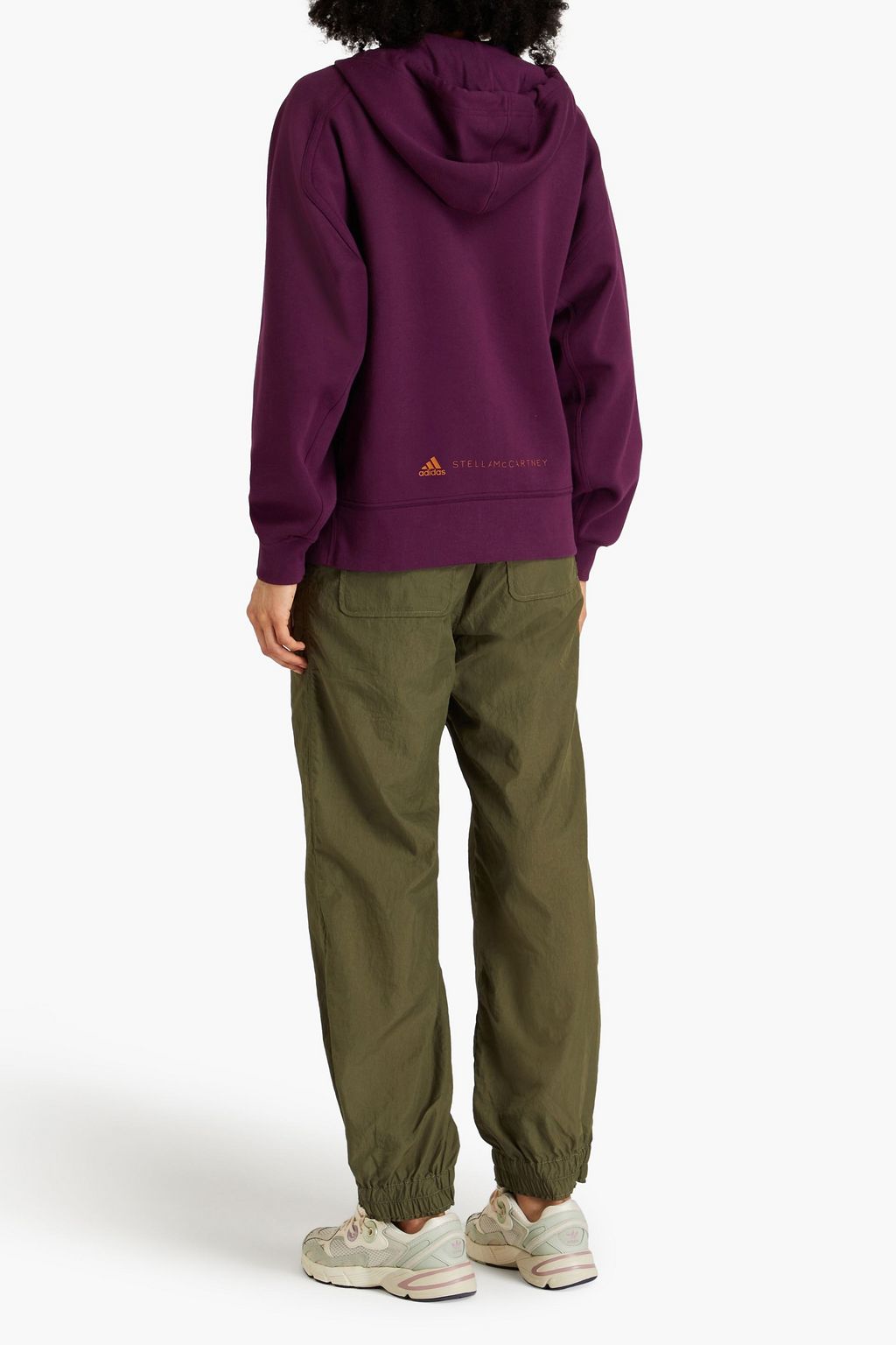 ADIDAS BY STELLA MCCARTNEY Hoodie aus Jersey aus einer Baumwollmischung mit Reißverschluss und Applikationen
