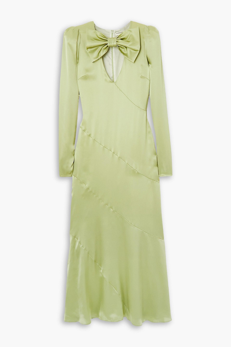 Alessandra Rich Embellished Silk Gown In Hellgrün