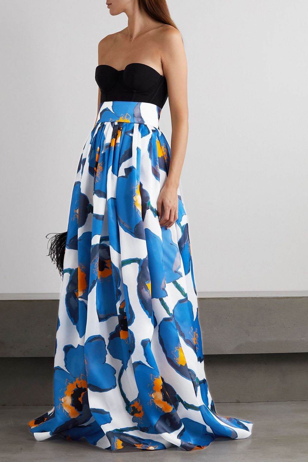 CAROLINA HERRERA Floral-print silk-chiffon maxi skirt