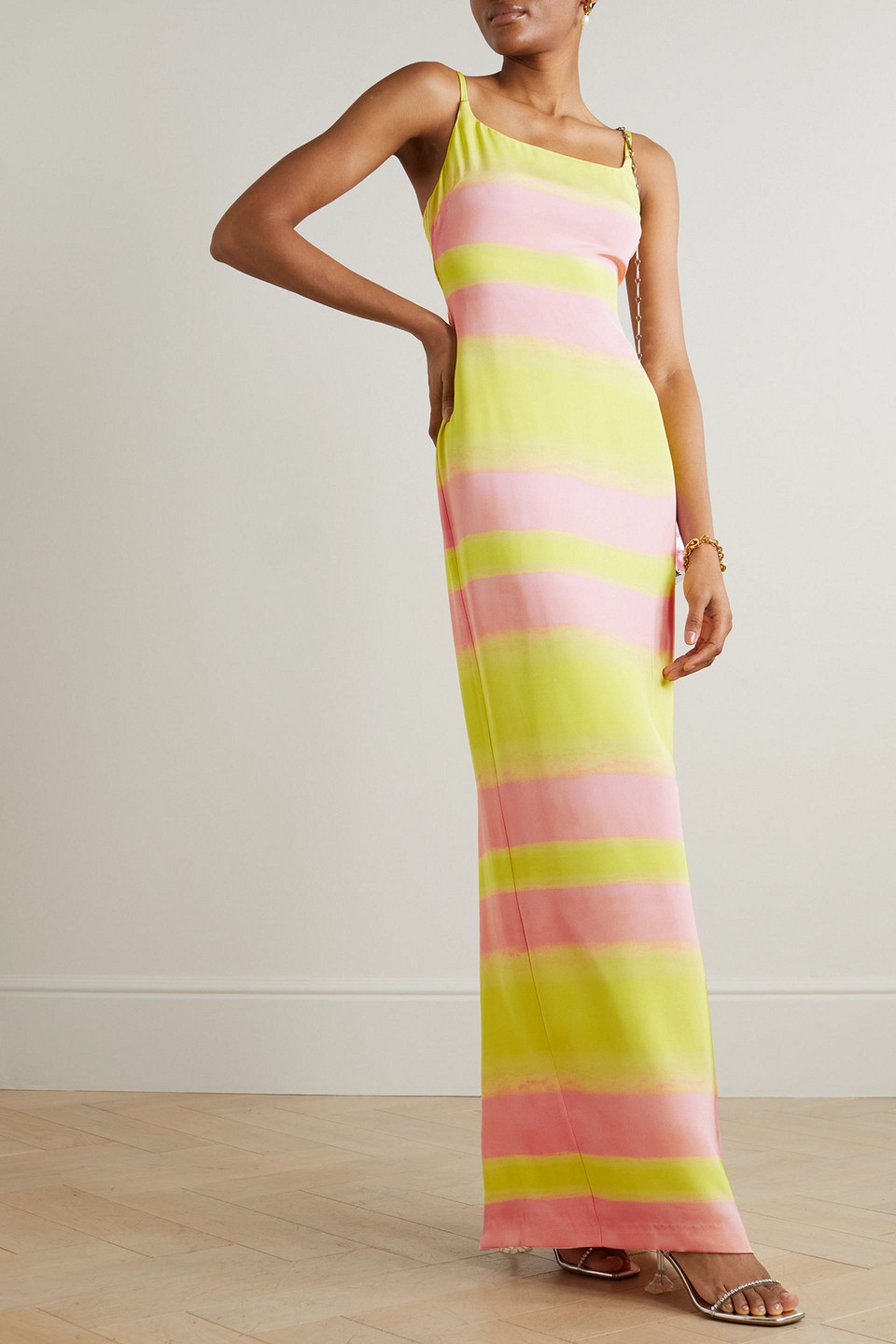 Brandon Maxwell Striped open-back silk maxi dress Smart Closet