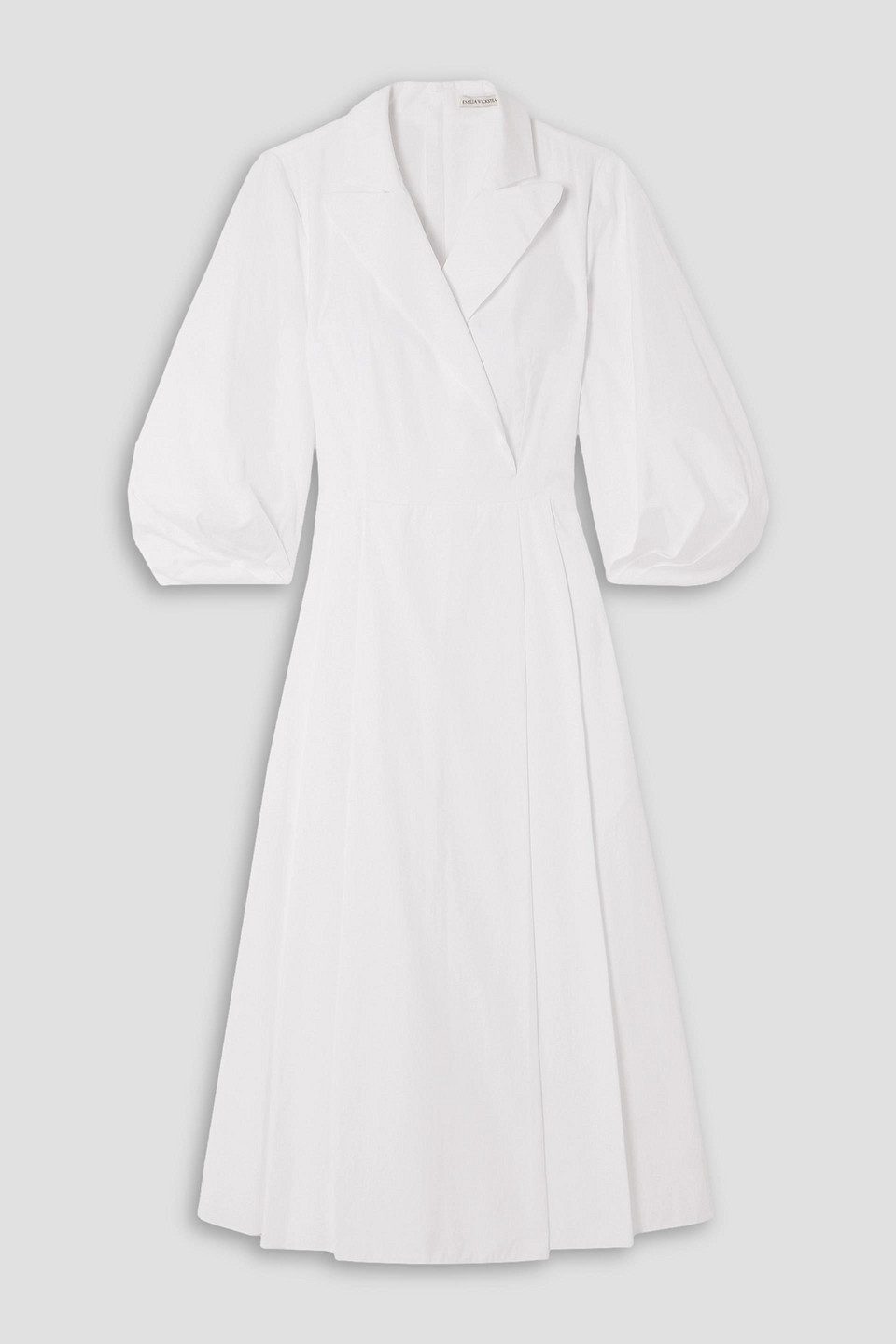Emilia Wickstead Brittany Wrap-effect Pleated Cotton-poplin Midi Dress In White