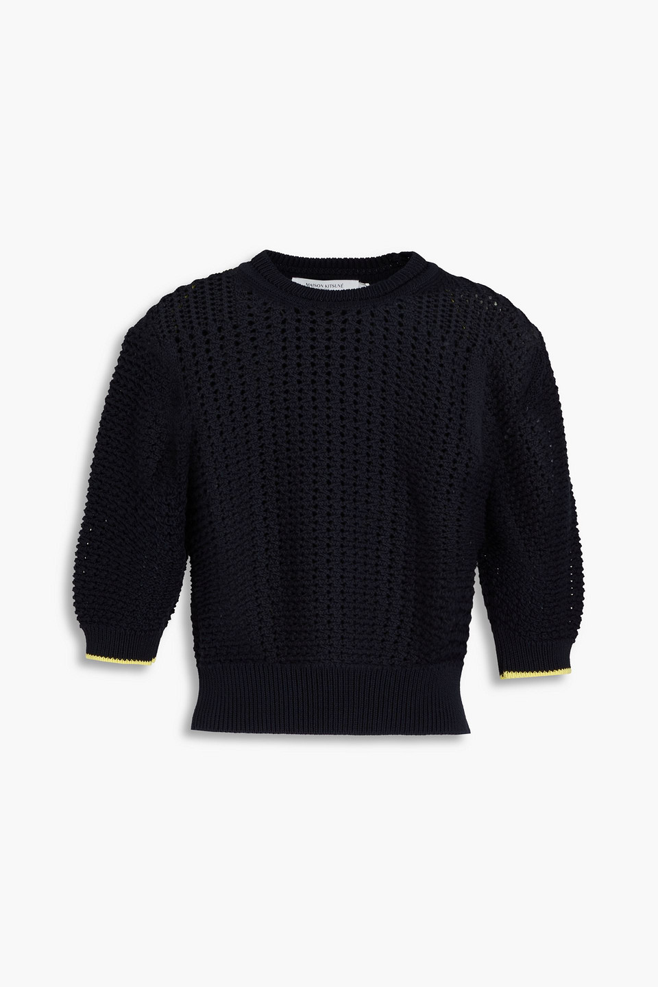 Maison Kitsuné - Open-knit cotton sweater - Blue - S