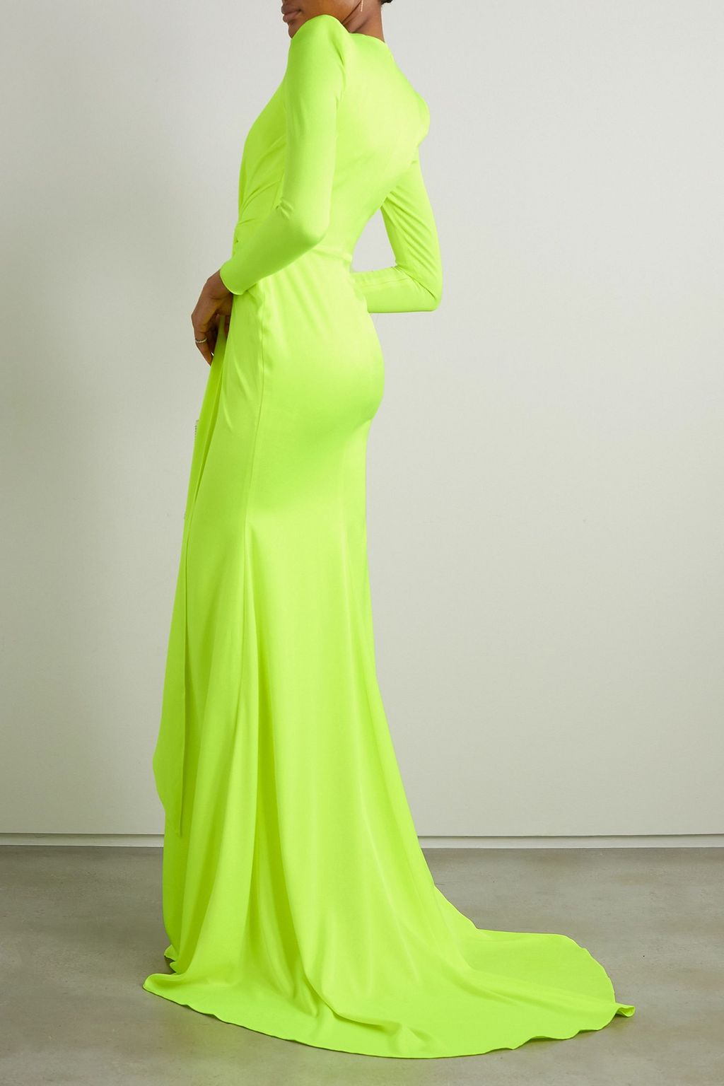ALEX PERRY Quinn tie-front satin-crepe gown