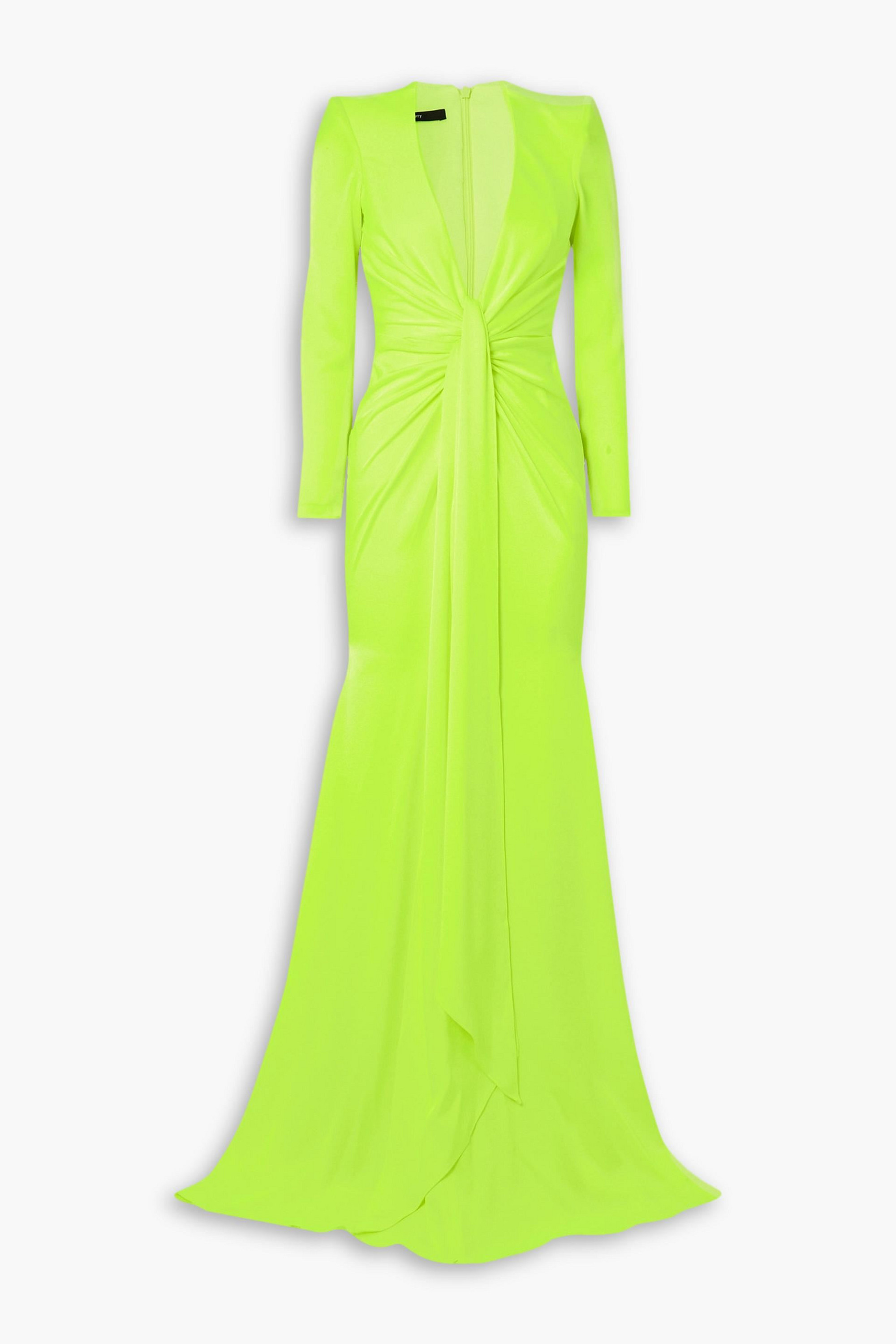 Alex Perry Quinn tie-front satin-crepe gown