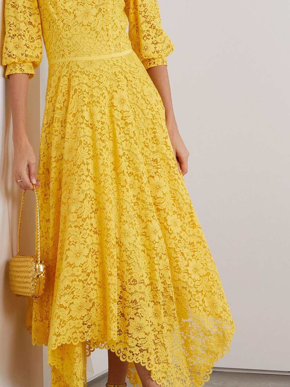 julane asymmetric lace dress