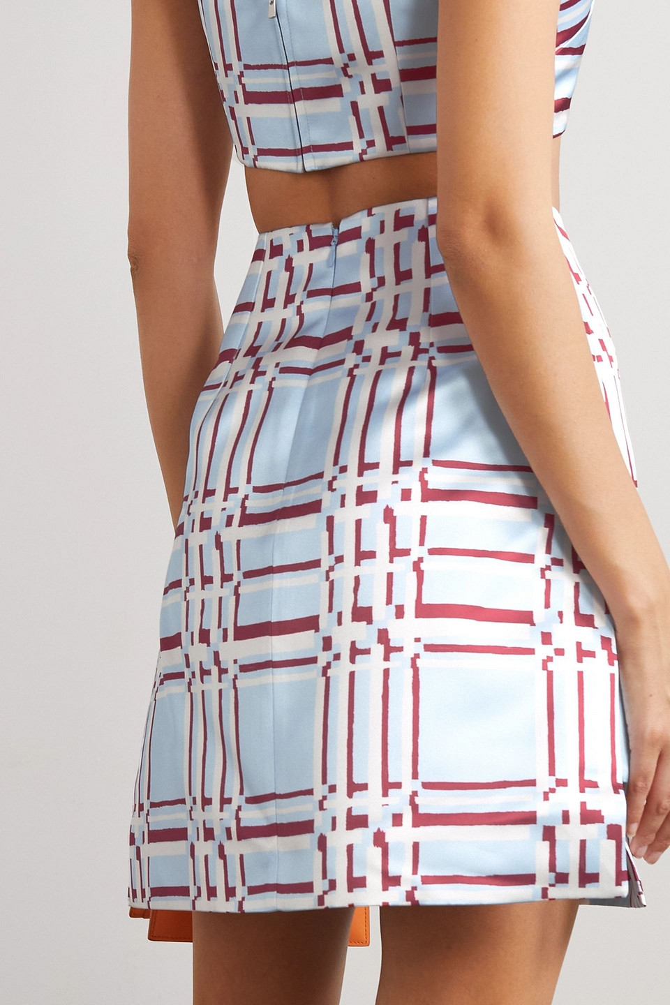 EMILIA WICKSTEAD VICTORIE CHECKED TAFFETA MINI SKIRT