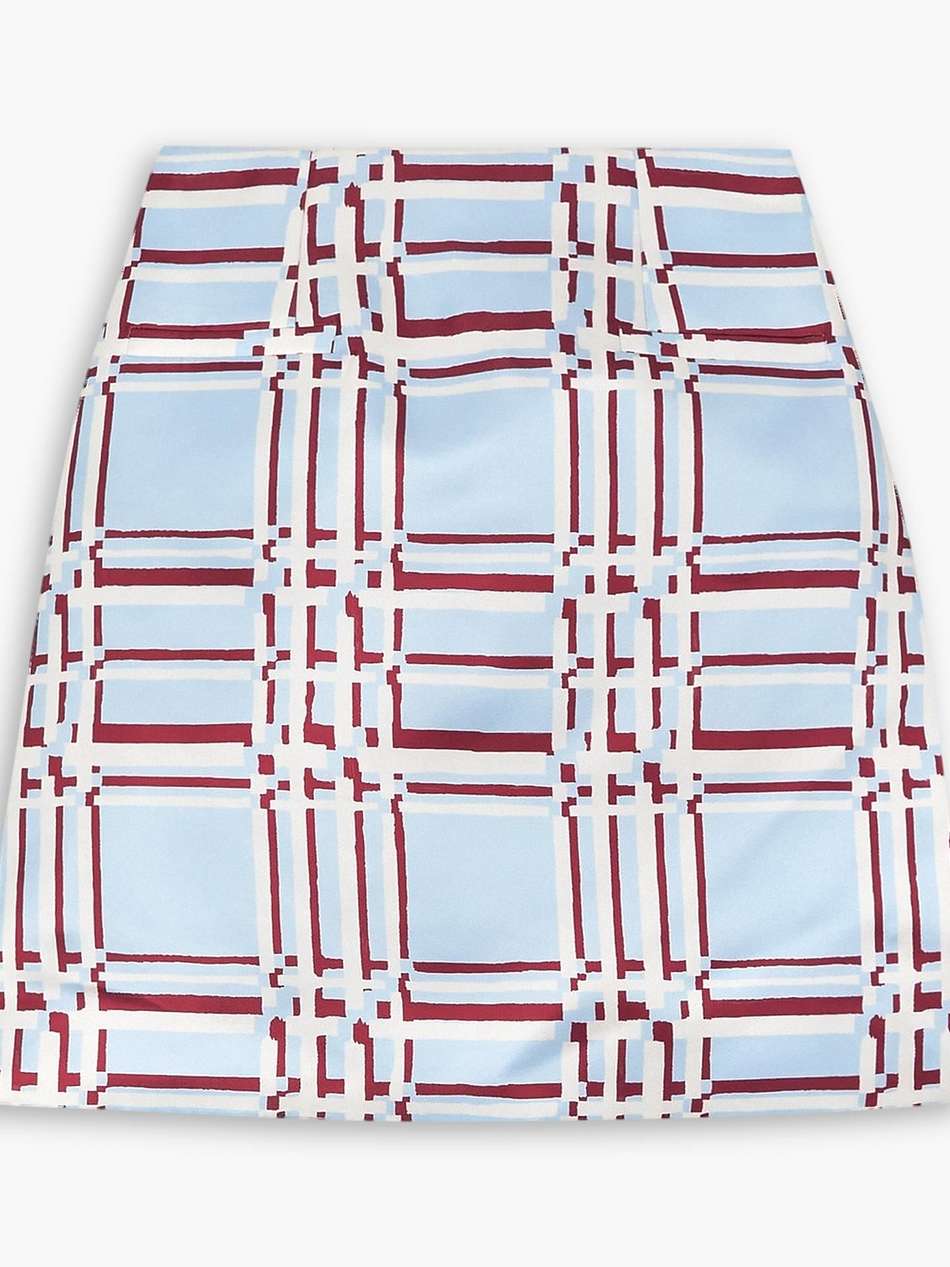 victorie checked taffeta mini skirt