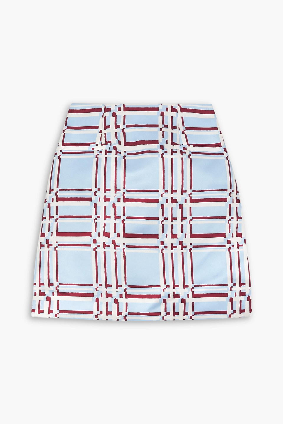 Emilia Wickstead Victorie Checked Satin Mini Skirt In Print