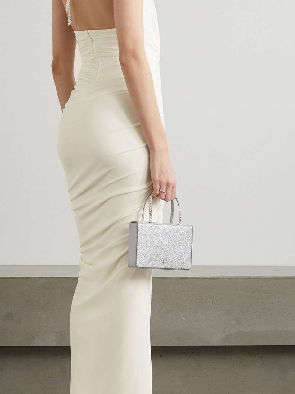 ruched stretch-jersey halterneck gown