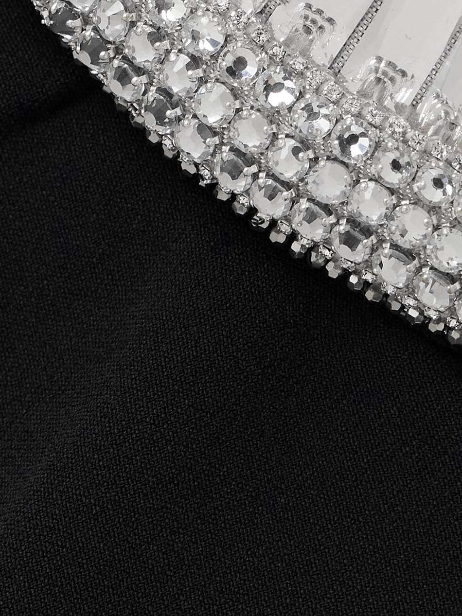 crystal-embellished crepe mini dress