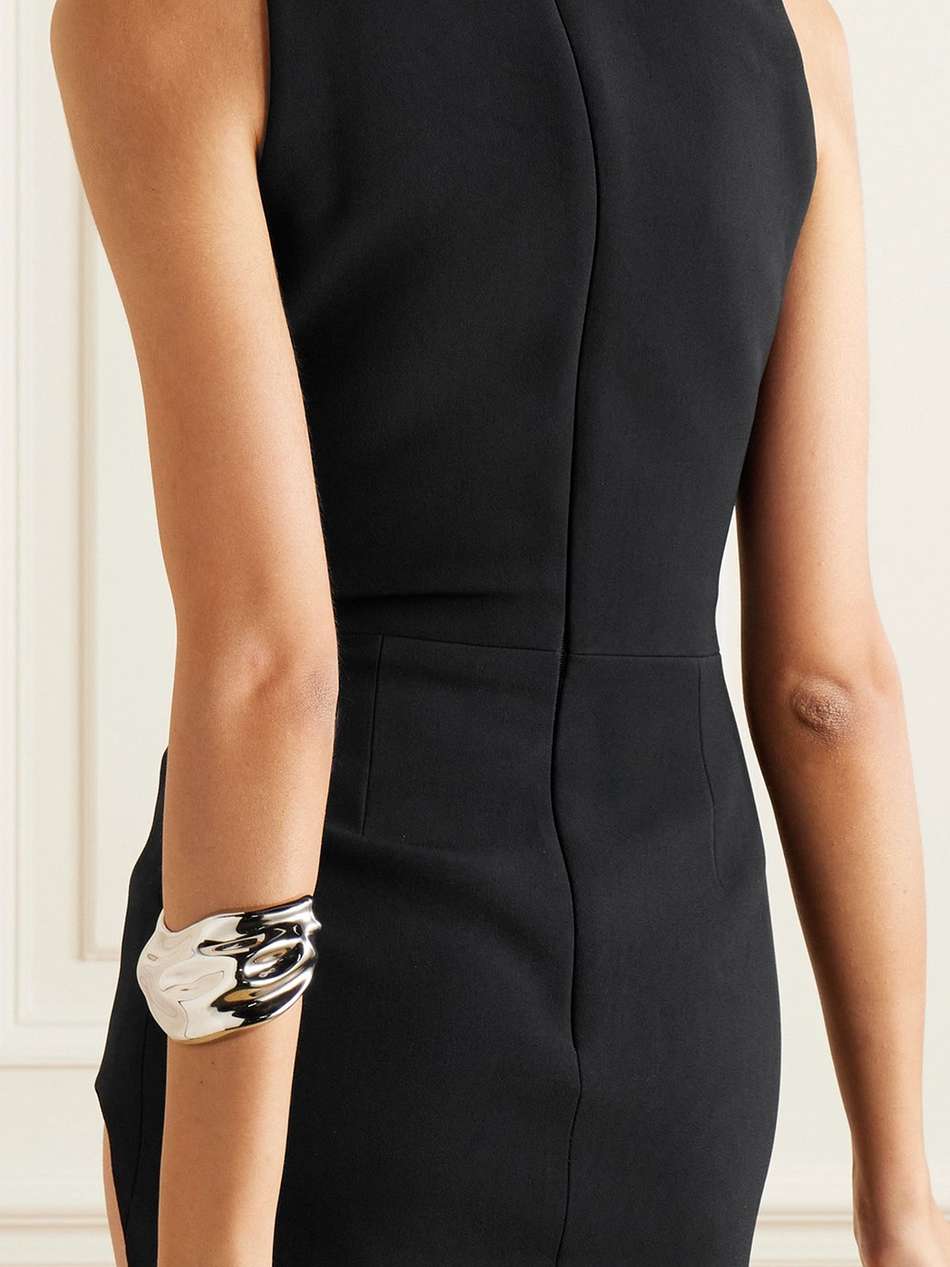 crystal-embellished crepe mini dress
