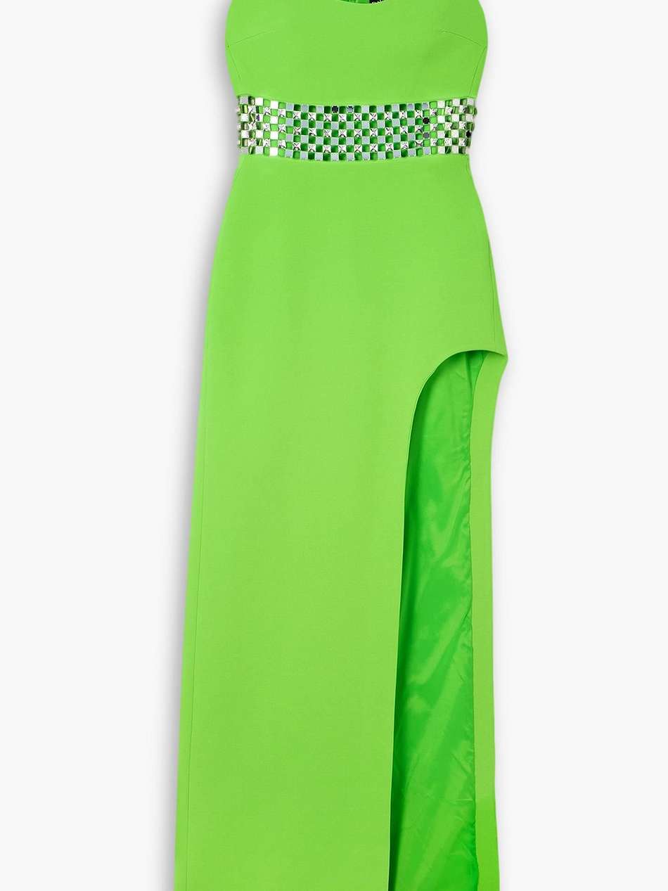 embellished cutout stretch-cady gown