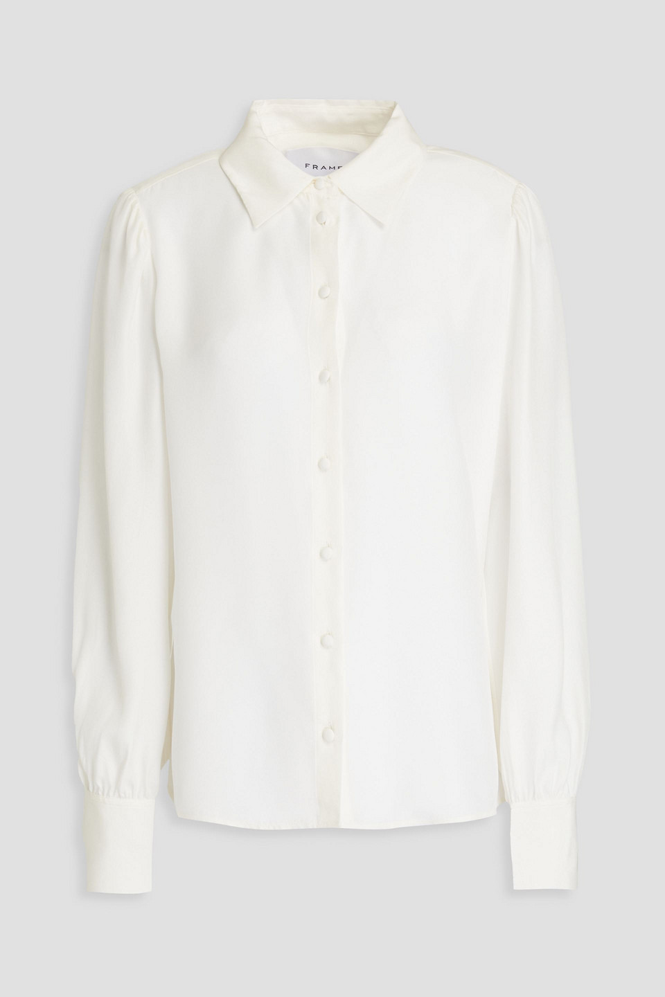 Frame Silk-satin Shirt In Ivory