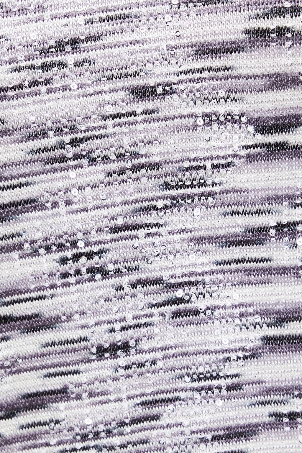 MISSONI فستان قصير مصنوع من نسيج بحبكة كروشيه ومزين بأقراص برّاقة