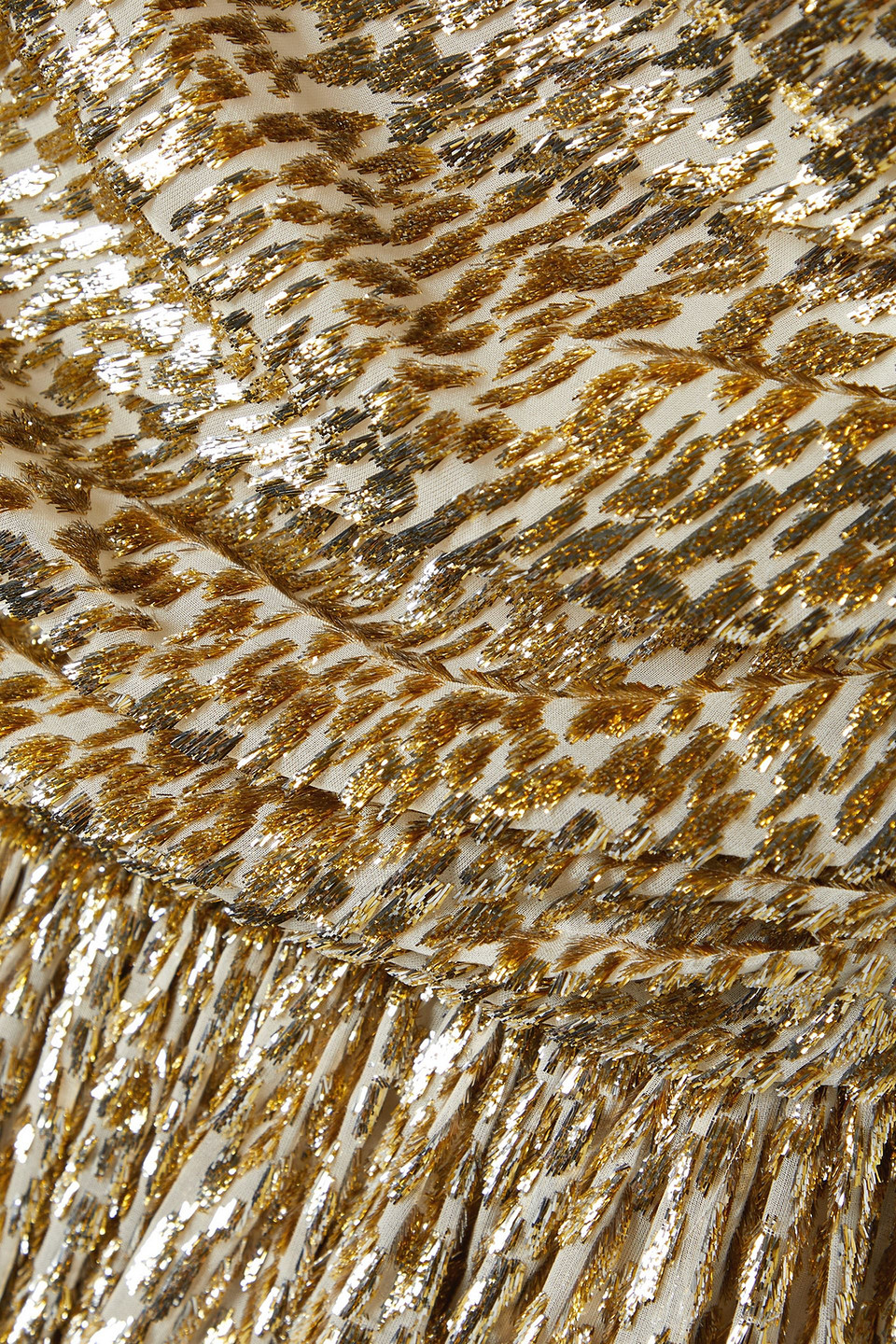 Costarellos One-shoulder Metallic Fil Coupé Voile Gown In Gold