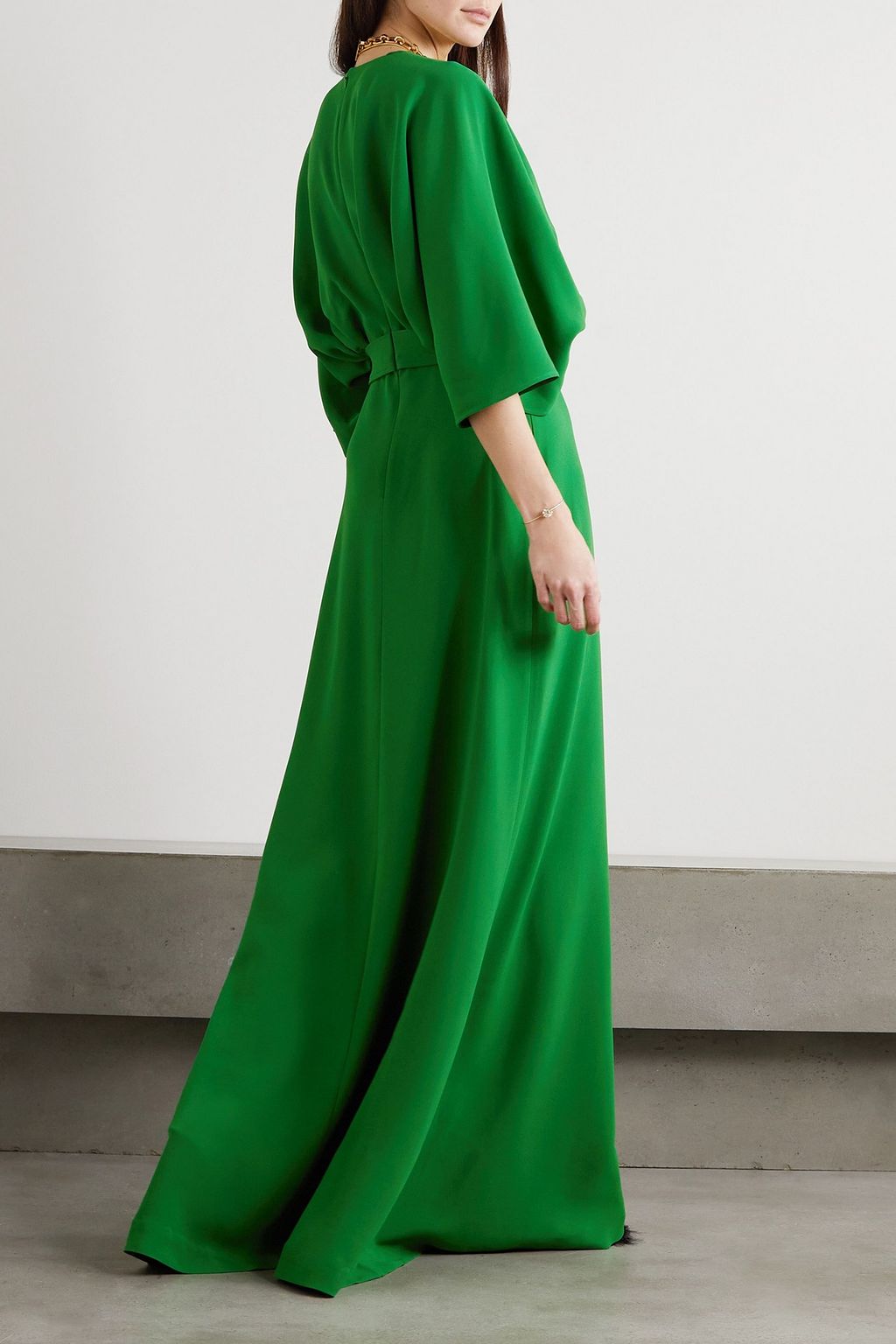 ELIE SAAB Ruched cady gown