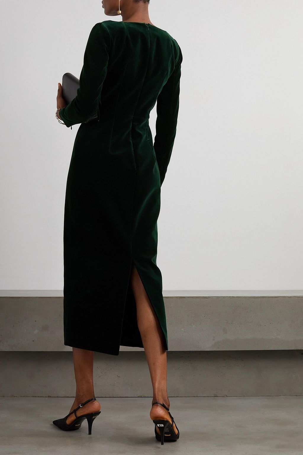 EMILIA WICKSTEAD Nyla cotton-velvet midi dress