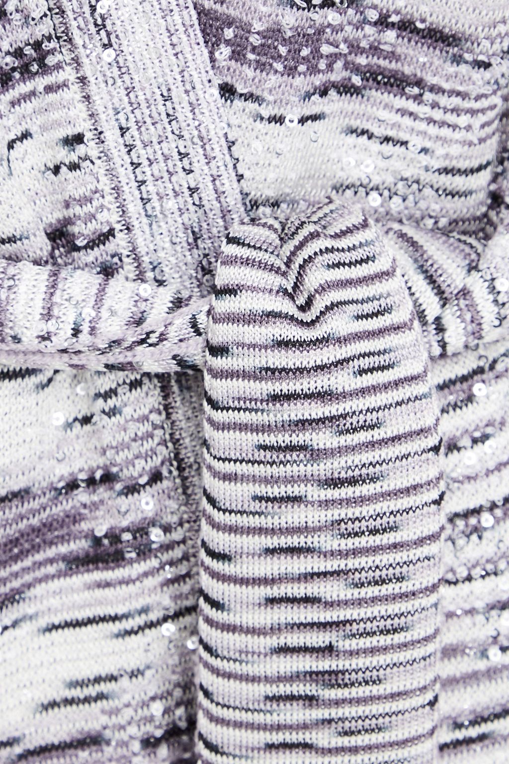 MISSONI 장식 디테일 스페이스 다이 크로셰 니트 울 혼방 벨티드 카디건