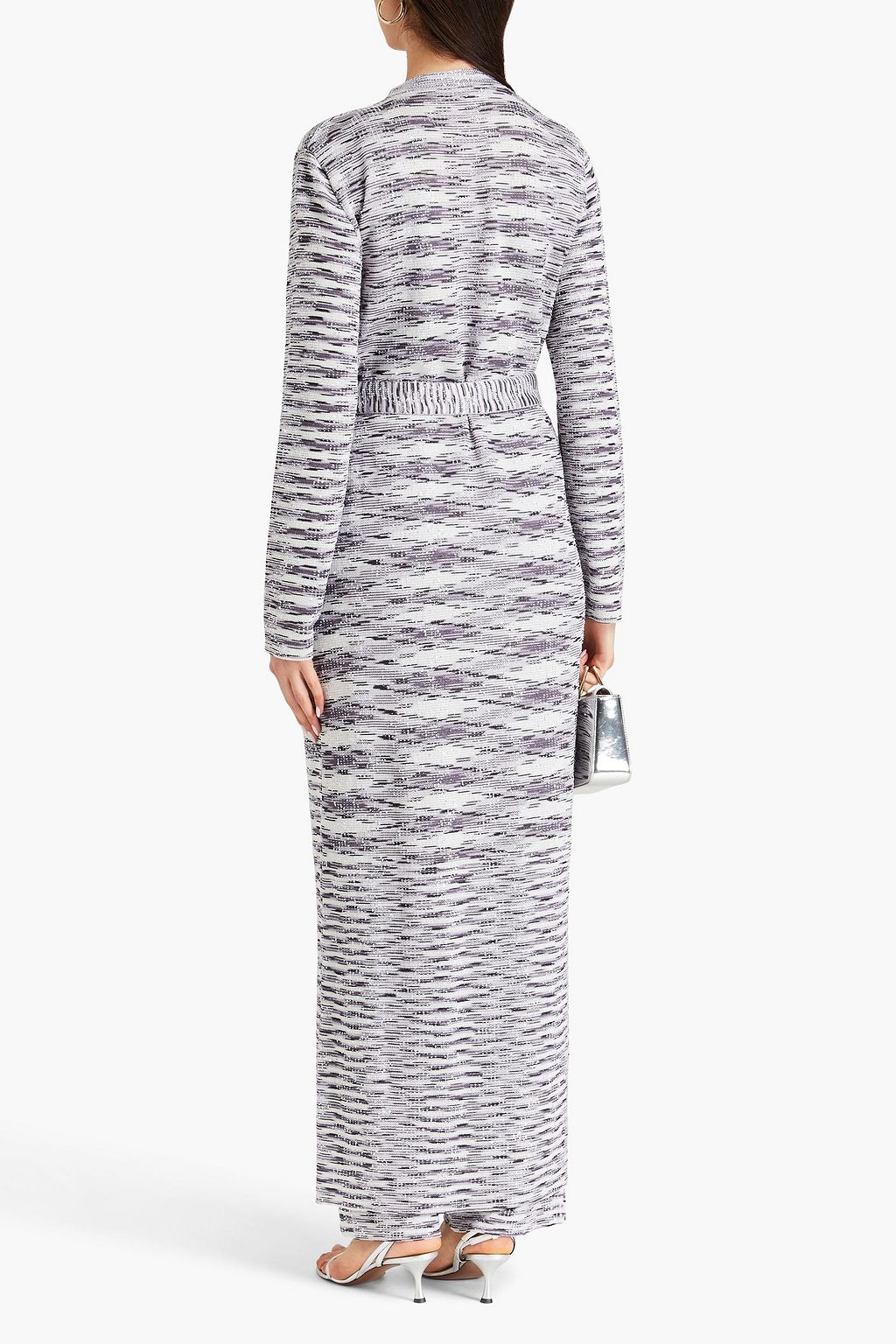 MISSONI 장식 디테일 스페이스 다이 크로셰 니트 울 혼방 벨티드 카디건