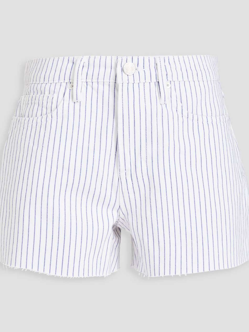 le bridgette striped denim shorts