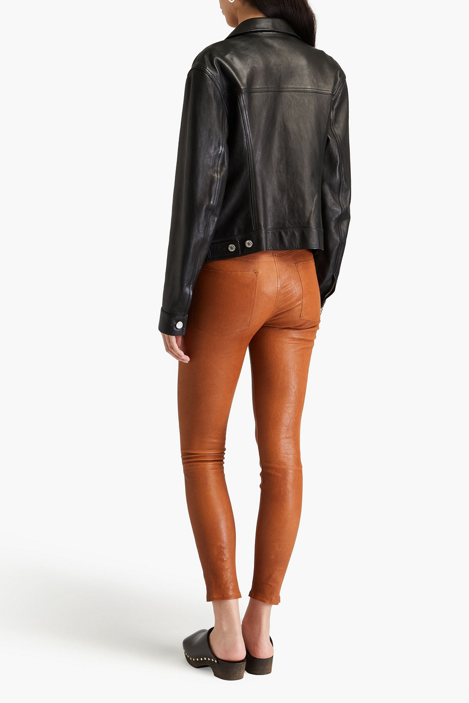 FRAME LE HIGH SKINNY LEATHER SKINNY PANTS
