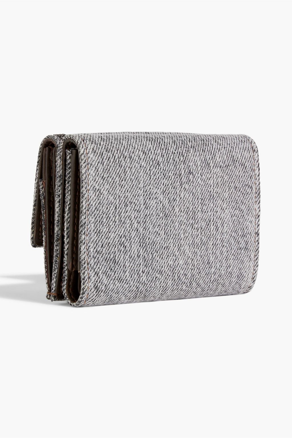 BRUNELLO CUCINELLI Bead-embellished tweed wallet