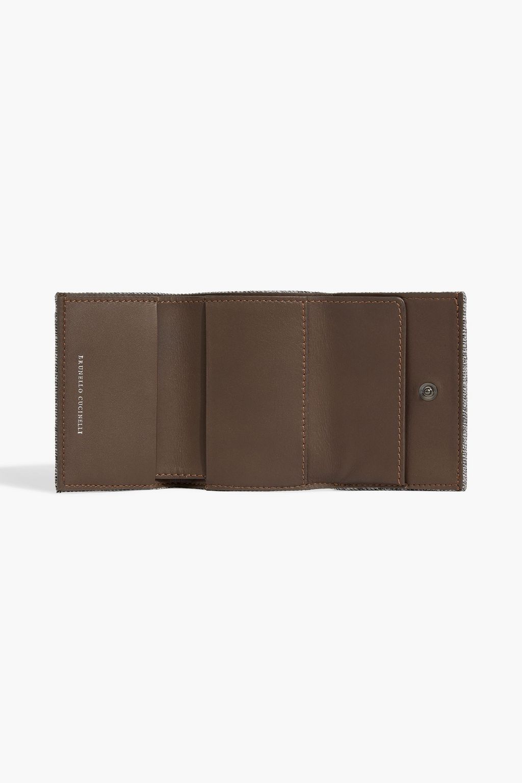 BRUNELLO CUCINELLI Bead-embellished tweed wallet