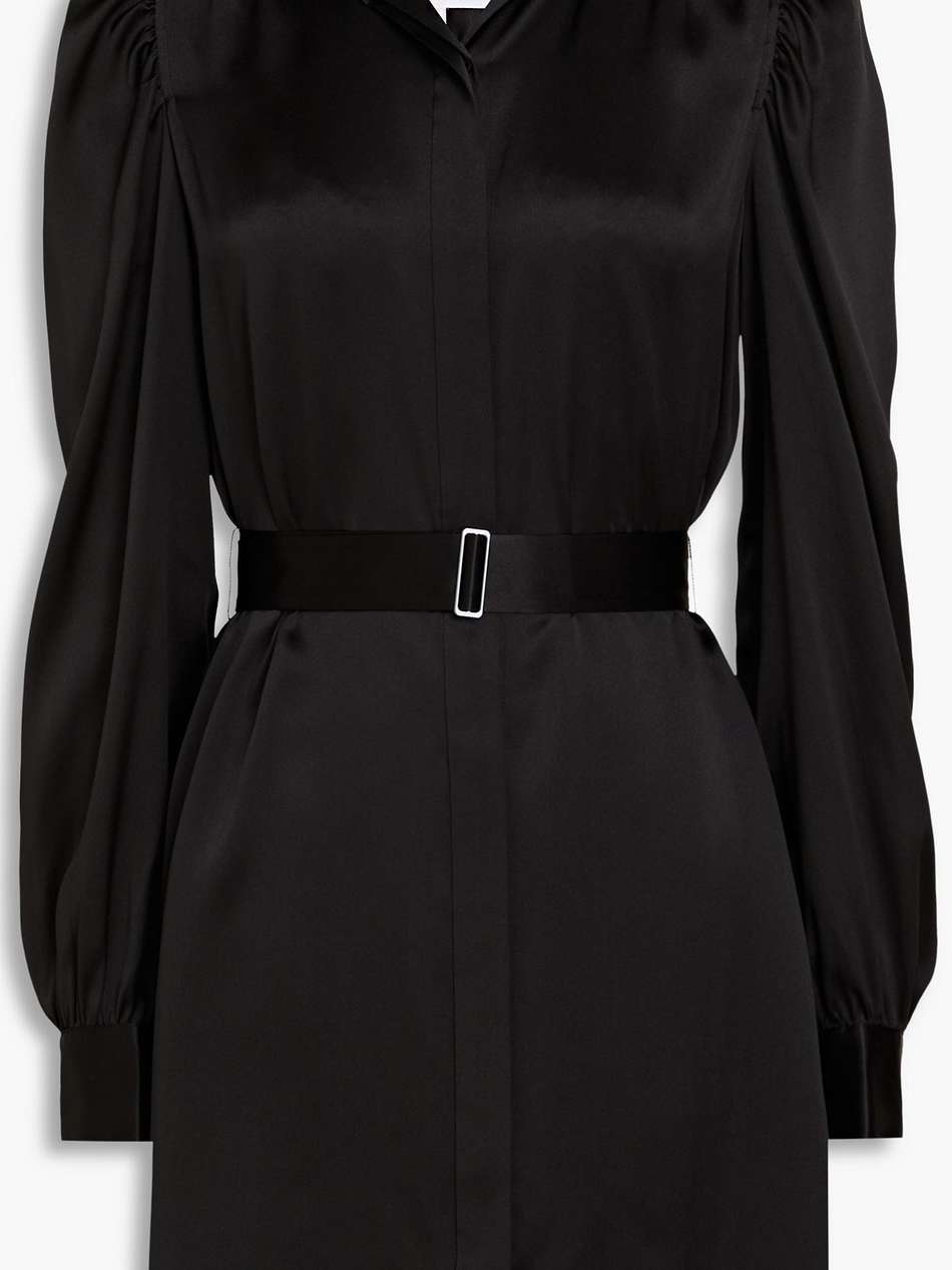 gillian belted silk-satin mini dress