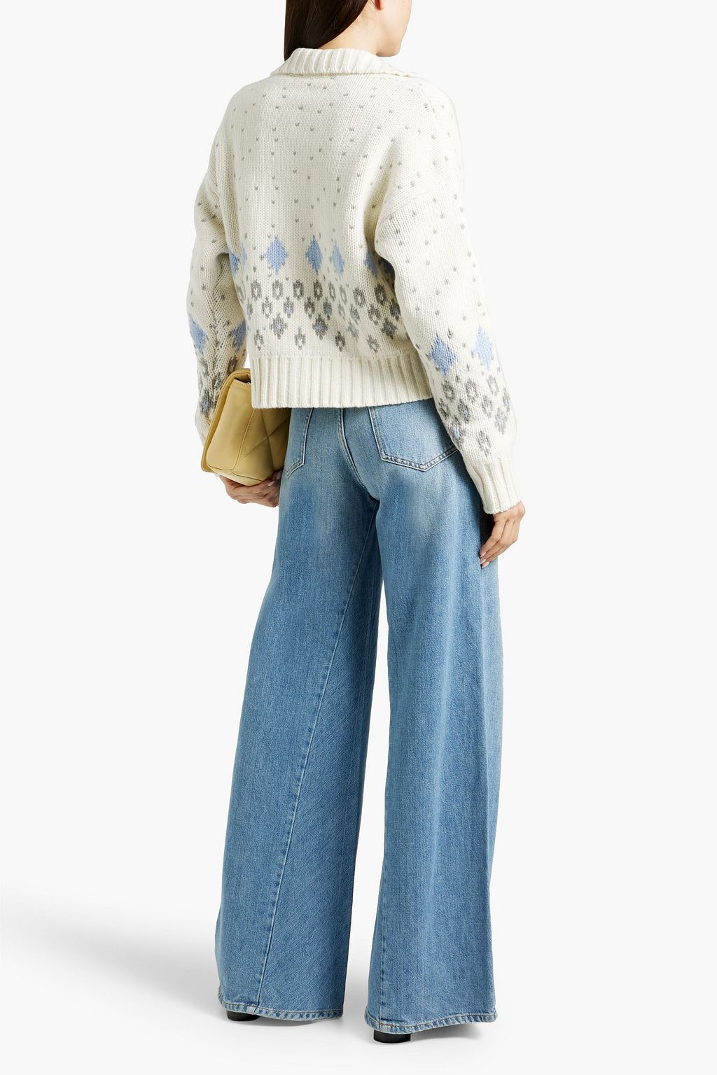 STINE GOYA Jacquard-knit wool-blend cardigan