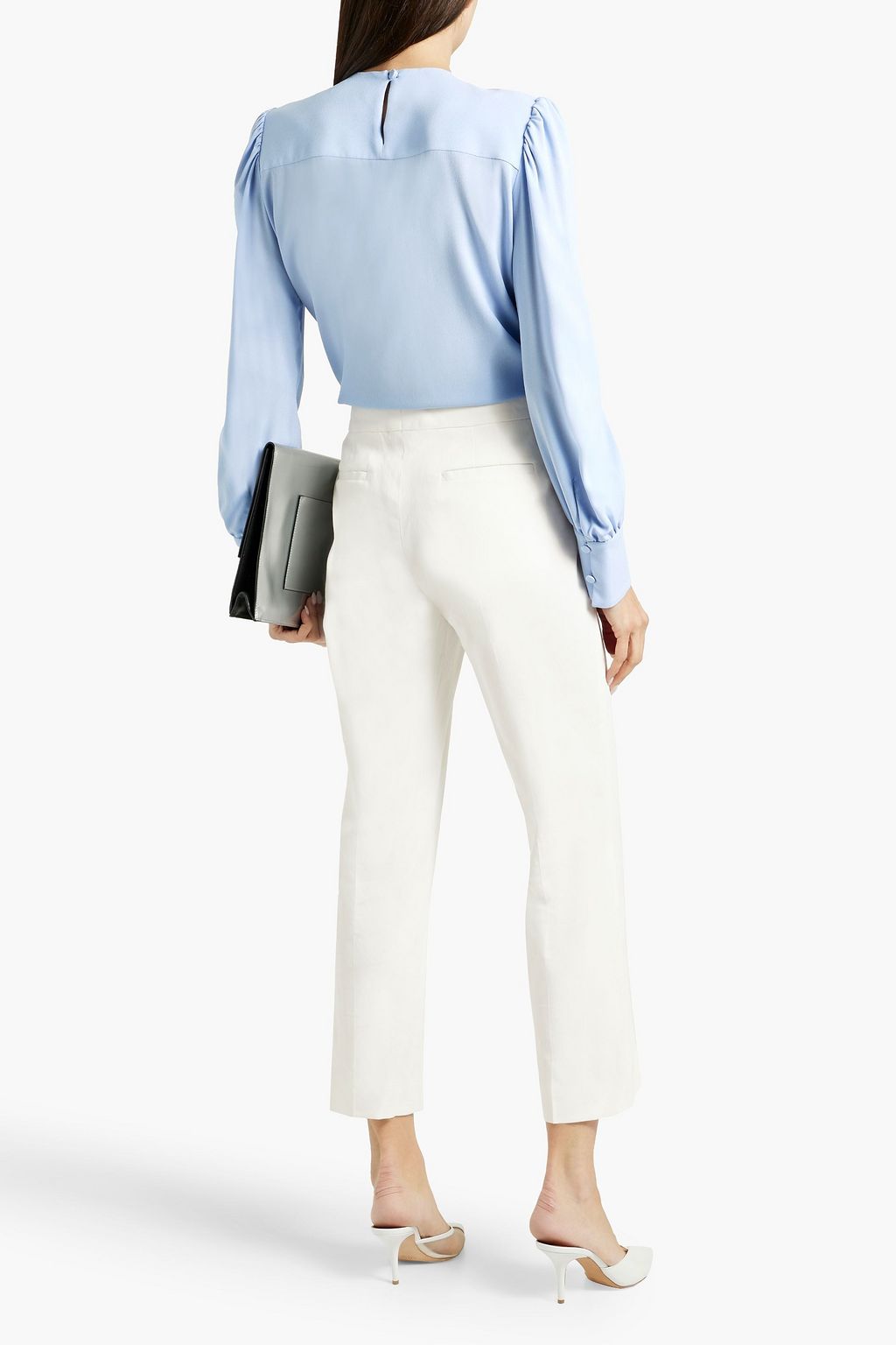 ANOTHER TOMORROW Hemp-blend kick-flare pants