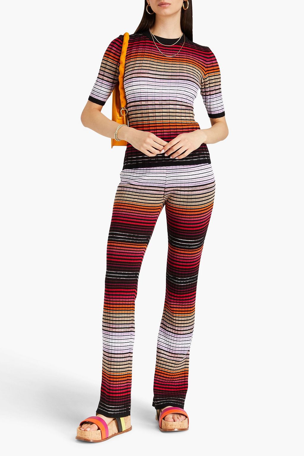 MISSONI بلوزة من نسيج بحبكة مضلّعة وتصميم مخطط