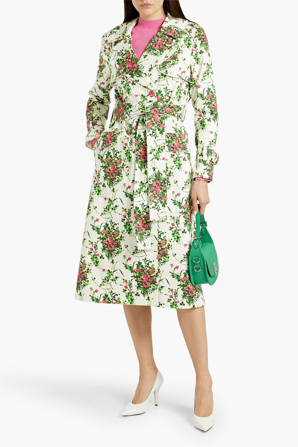  Carolina Herrera - Trenchcoat Aus Faille Aus Einer Baumwollmischung Mit Floralem Print - Bunt - Us 2 