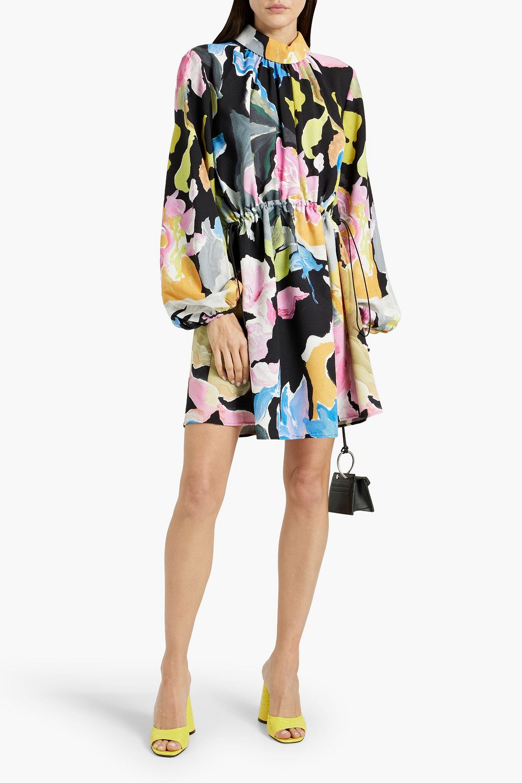 Ruffle Sleeve Mini Dress - Berry - Stine Goya