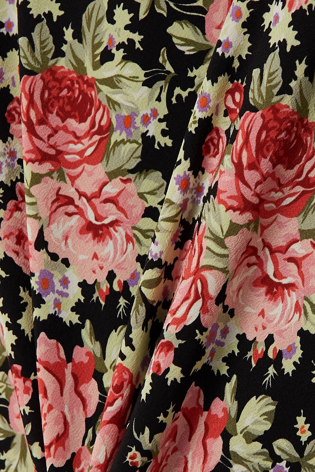 ALESSANDRA RICH Embellished floral-print silk crepe de chine mini dress